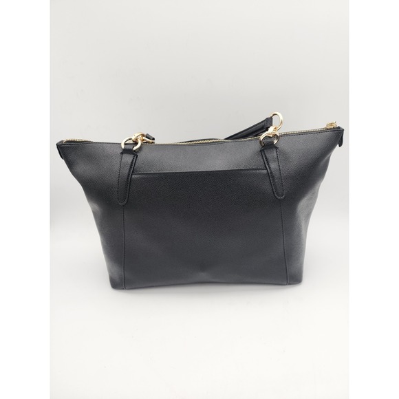 Coach Ava Tote Crossgrain Black Leather Shoulder Bag with Gold F57526 - Picture 4 of 15